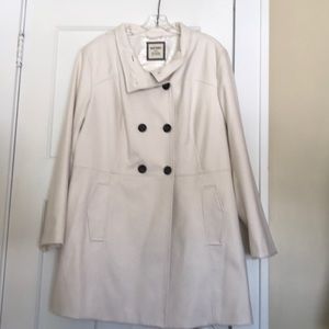Ivory wool cowl neck coat from Old Navy